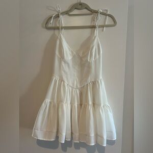 Tiger Mist White Lace Trim Slip Dress